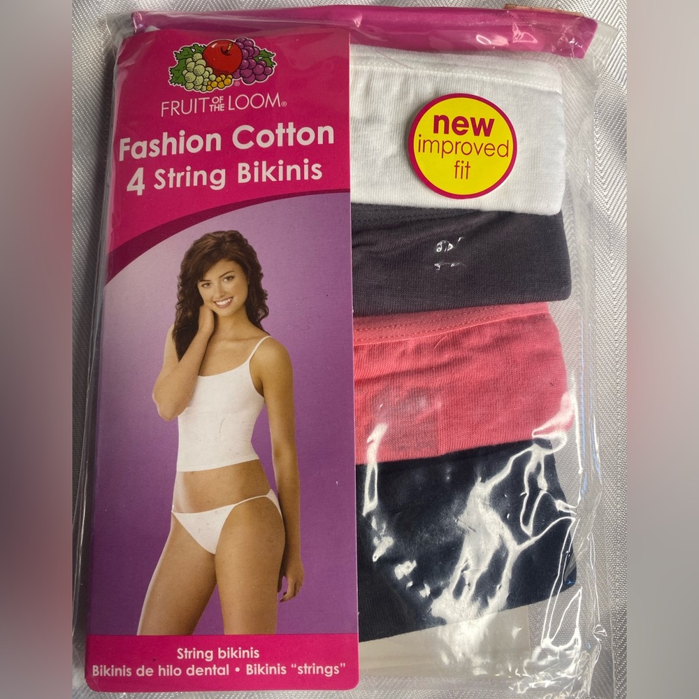 Fruit of the Loom Women's Bikini Pack - White, Gray, Pink, Black